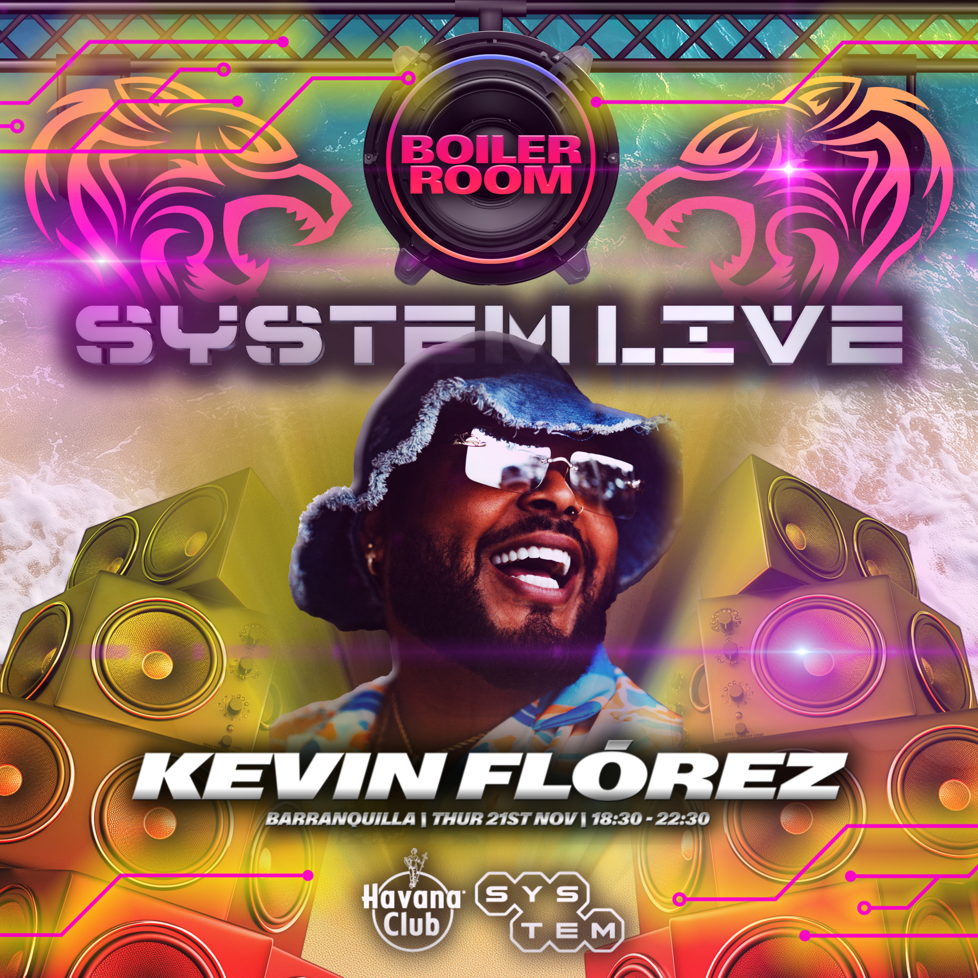 Flyer for event System (LIVE): Barranquilla | KEVIN FLÓREZ.