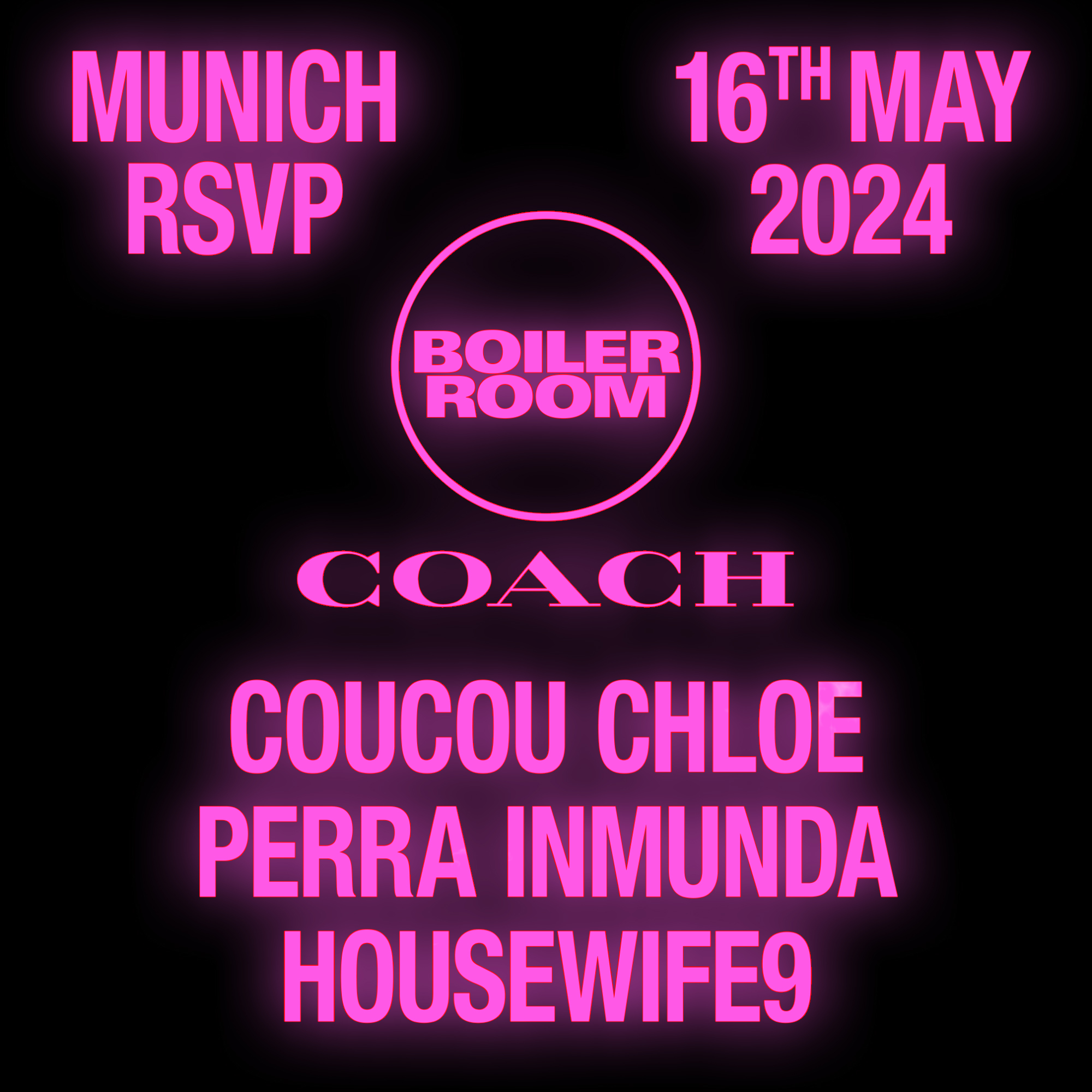 Flyer for event Boiler Room x Coach: Munich.