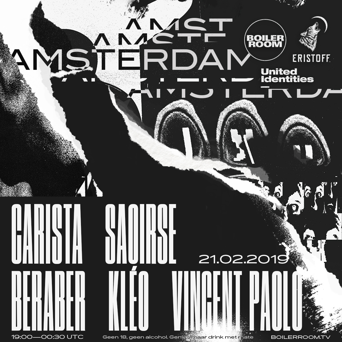 Flyer for event Eristoff x United Identities: Amsterdam.