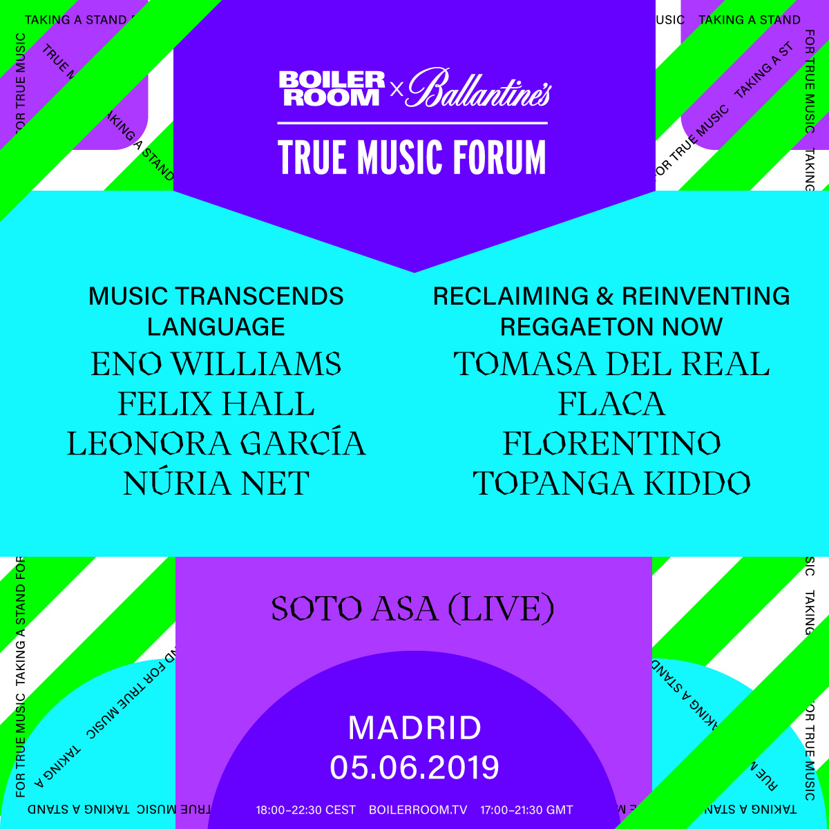 Flyer for event THE BOILER ROOM X BALLANTINE'S TRUE MUSIC FORUM: MADRID 2019.