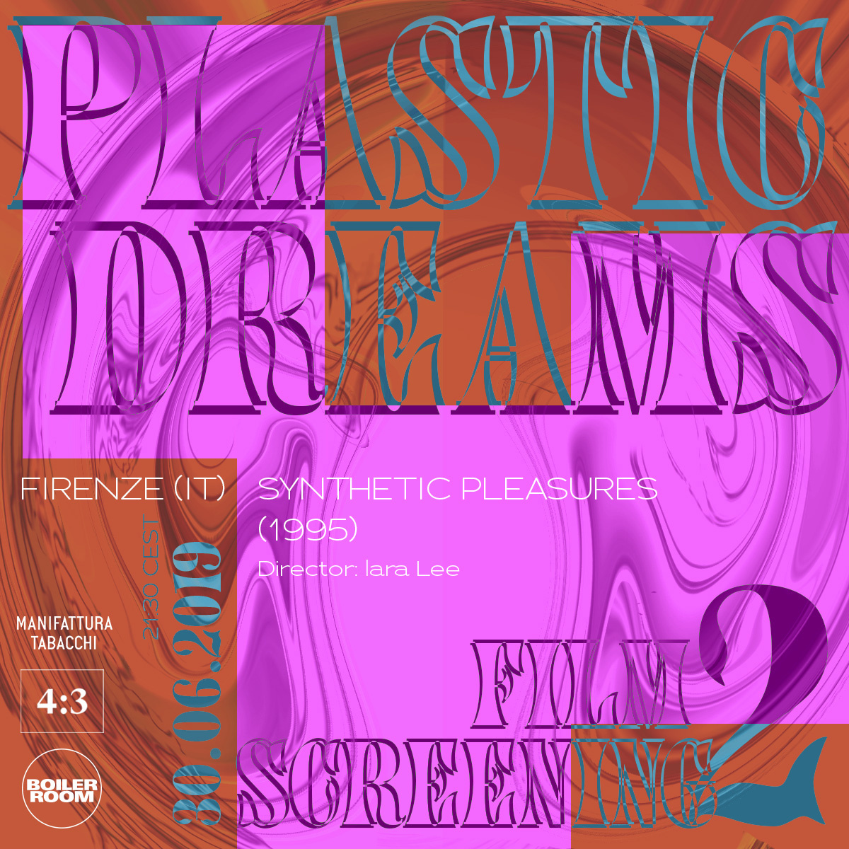 Flyer for event Plastic Dreams: 'Synthetic Pleasures' Screening.