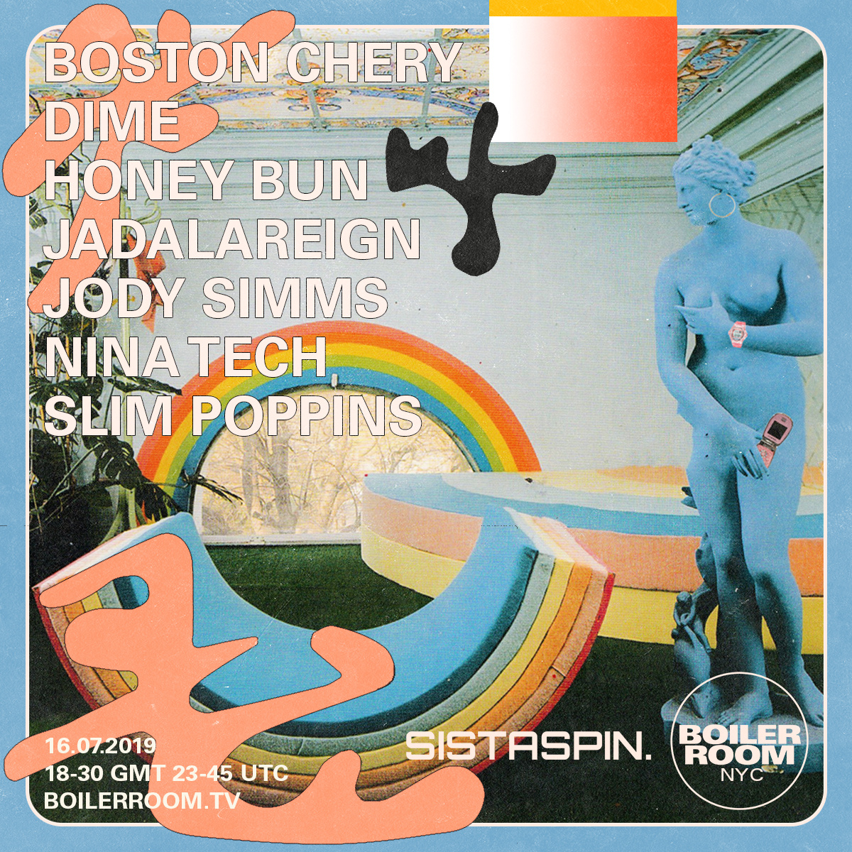 Flyer for event SISTASPIN x Boiler Room.