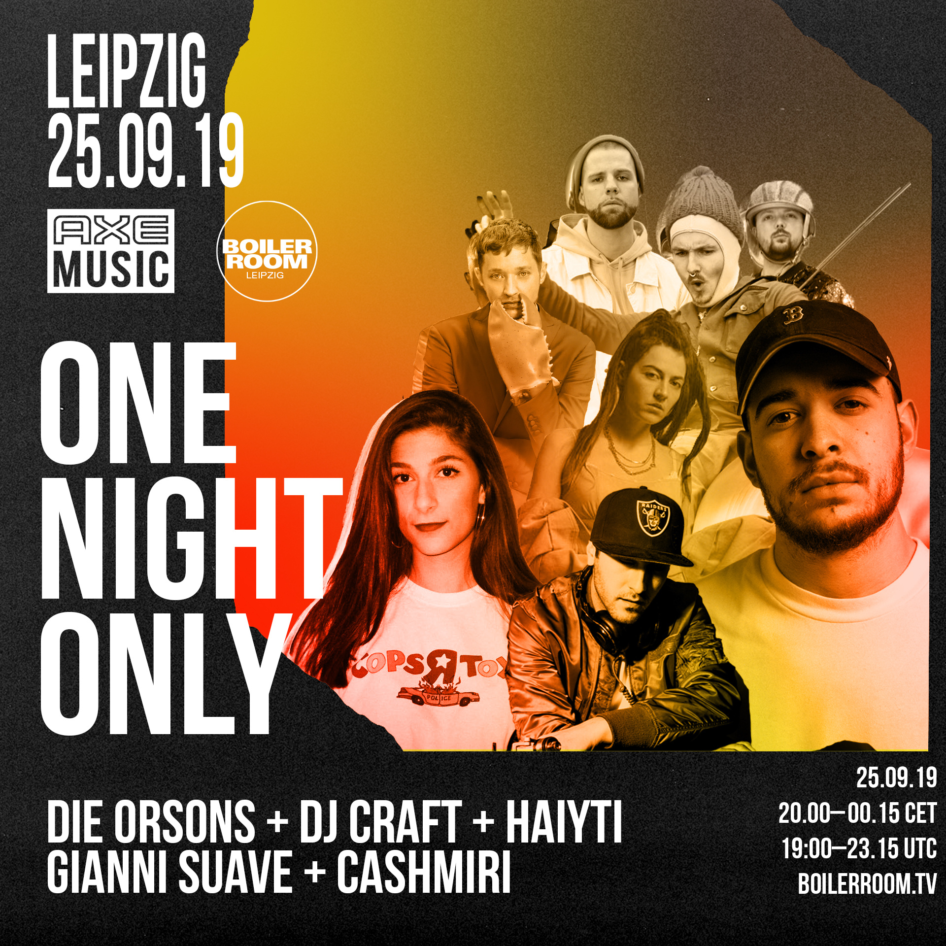 Flyer for event AXE Music | One Night Only Leipzig.