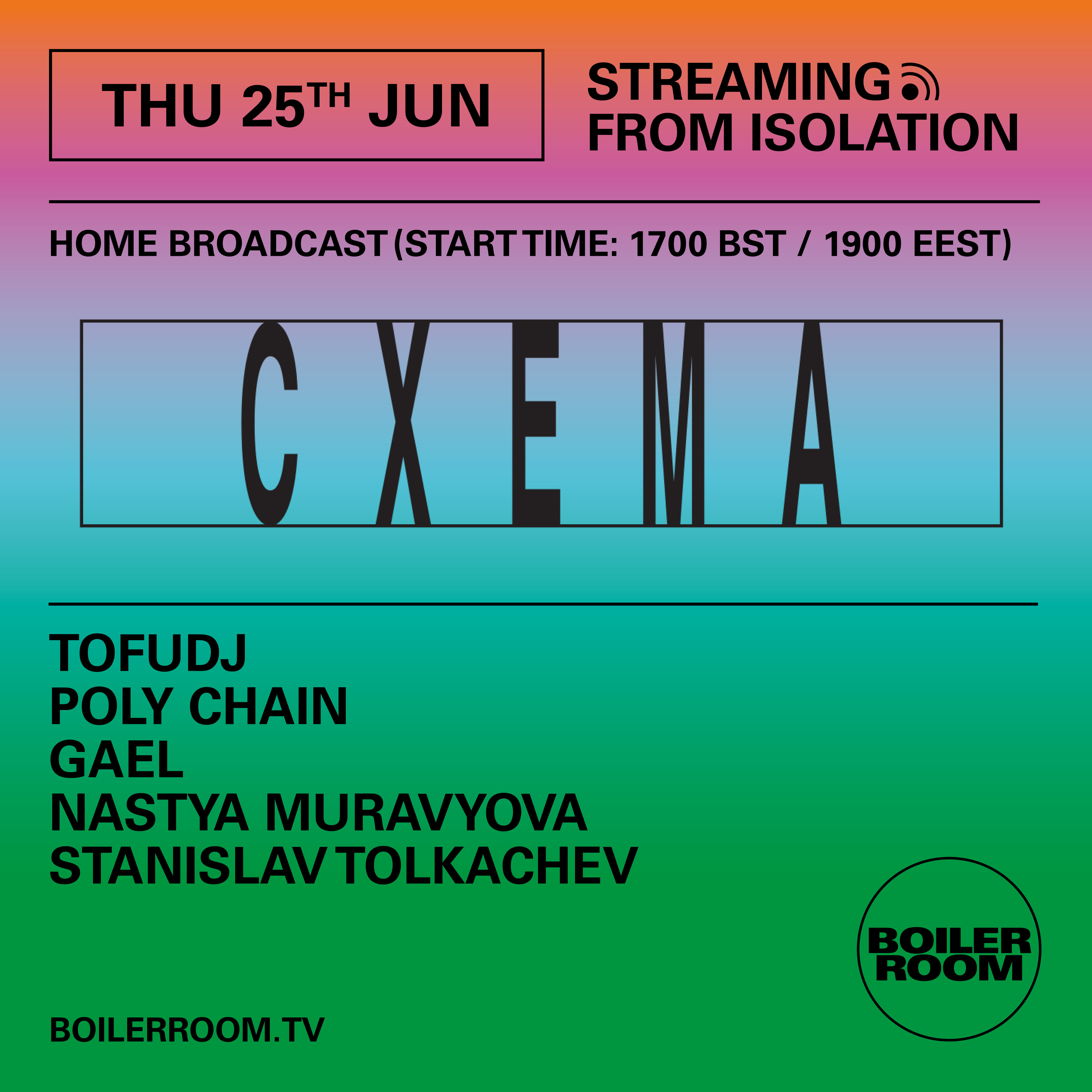 Flyer for event Streaming From Isolation with Cxema.
