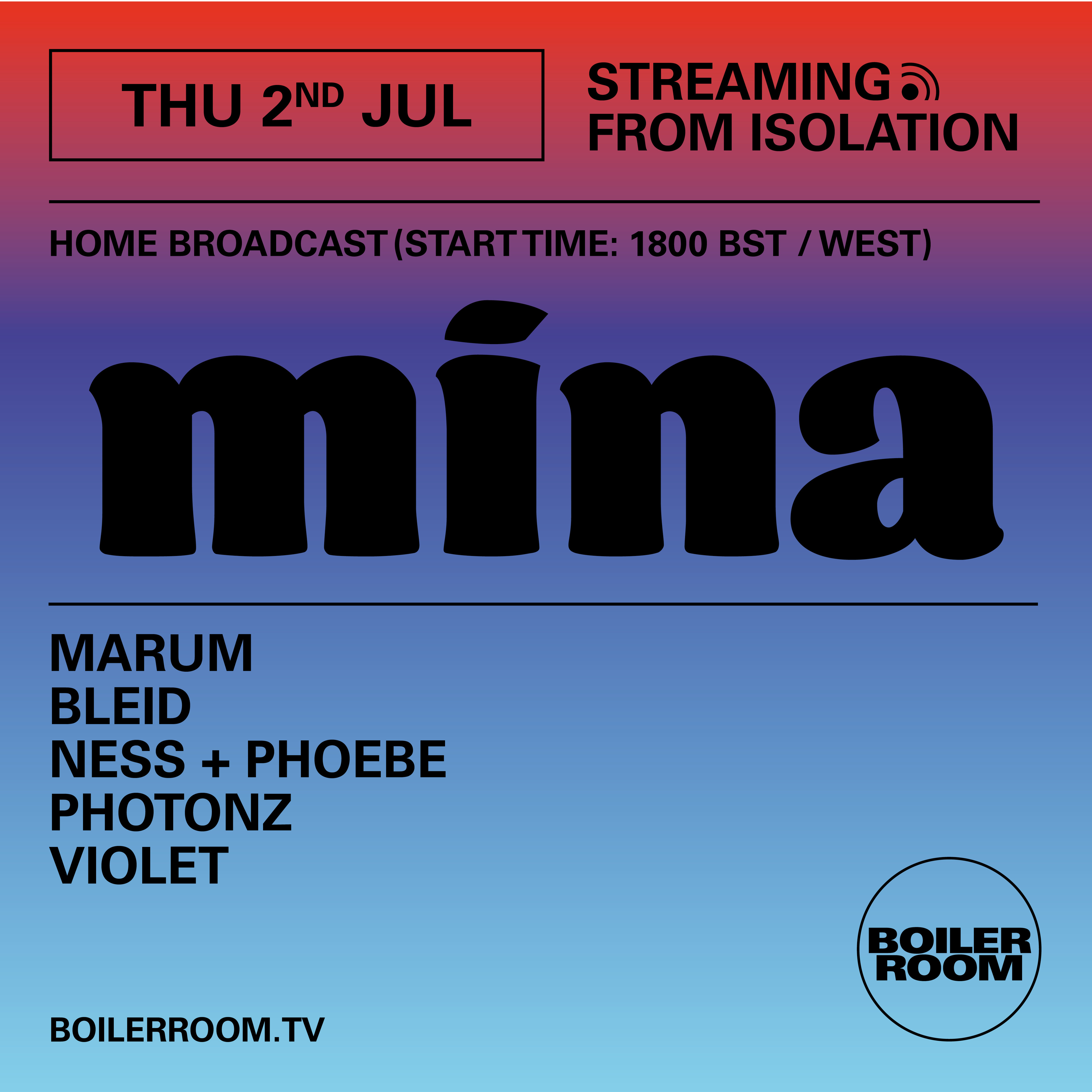 Flyer for event Streaming From Isolation with Mina.