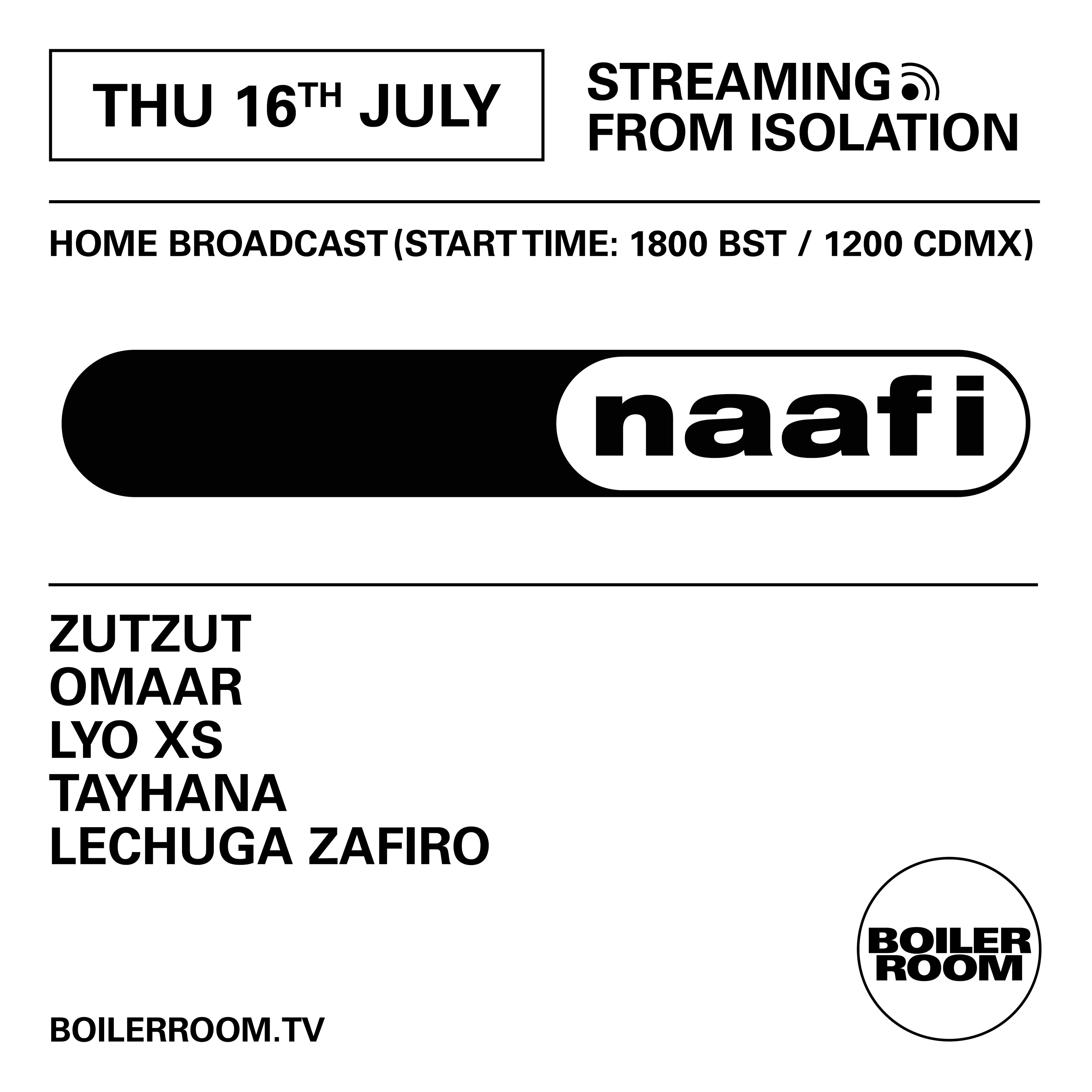 Flyer for event Streaming From Isolation with Naafi.