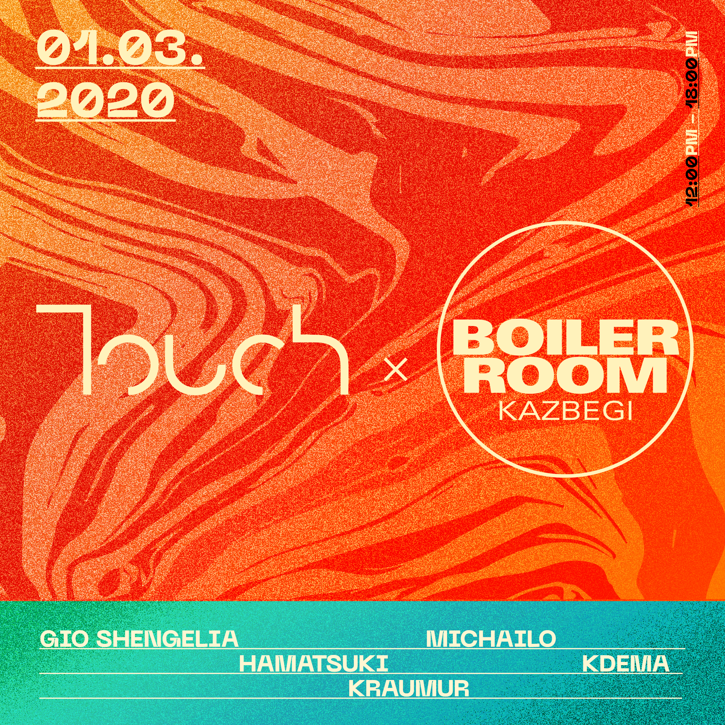 Flyer for event Touch x Boiler Room.