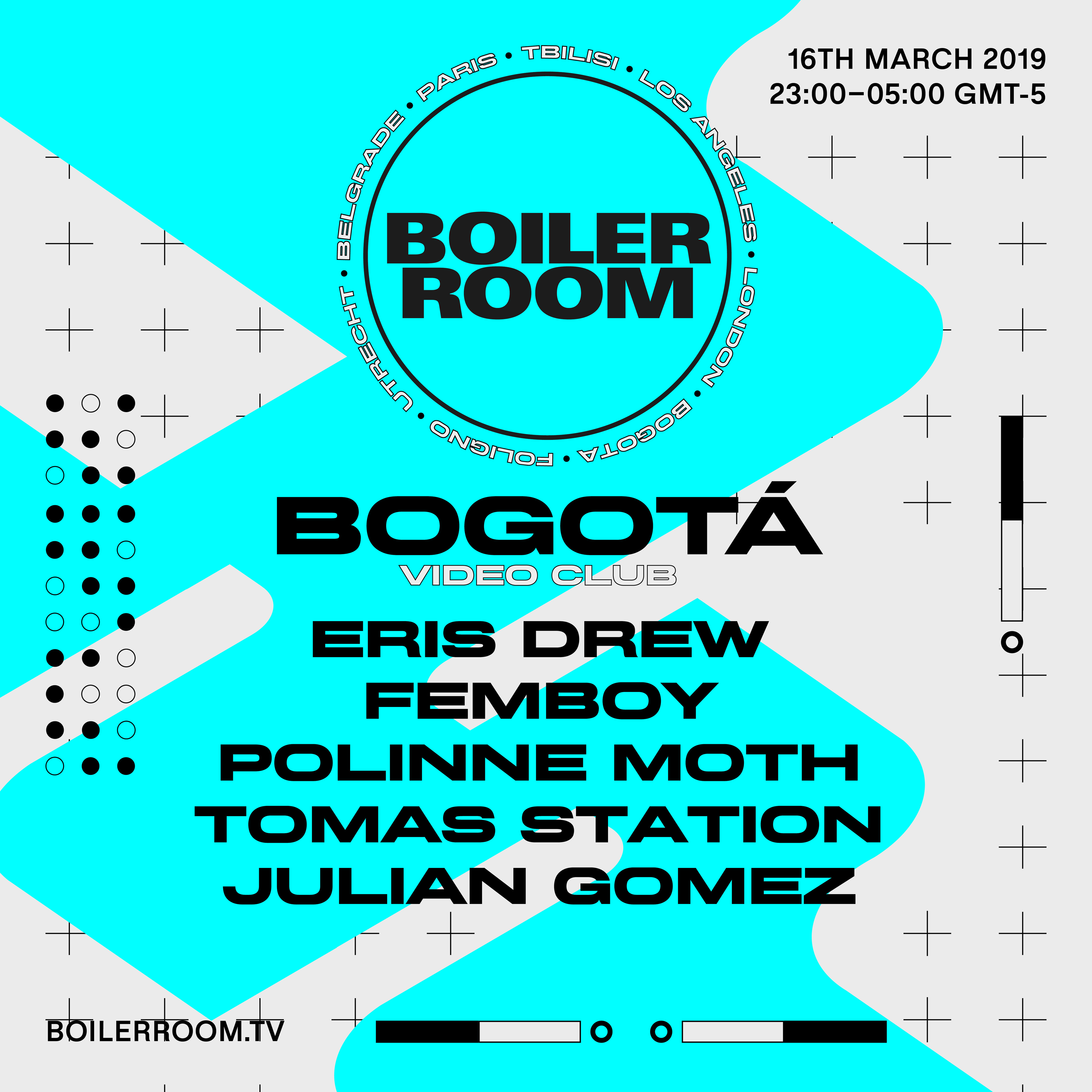 Flyer for event Boiler Room Bogotá: Video Club.