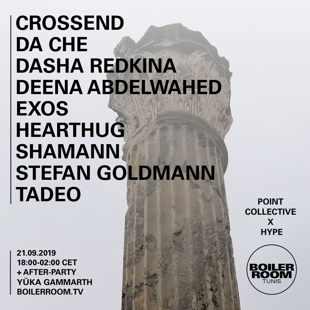 Flyer for event Boiler Room Tunis: Point Collective x HYPE.