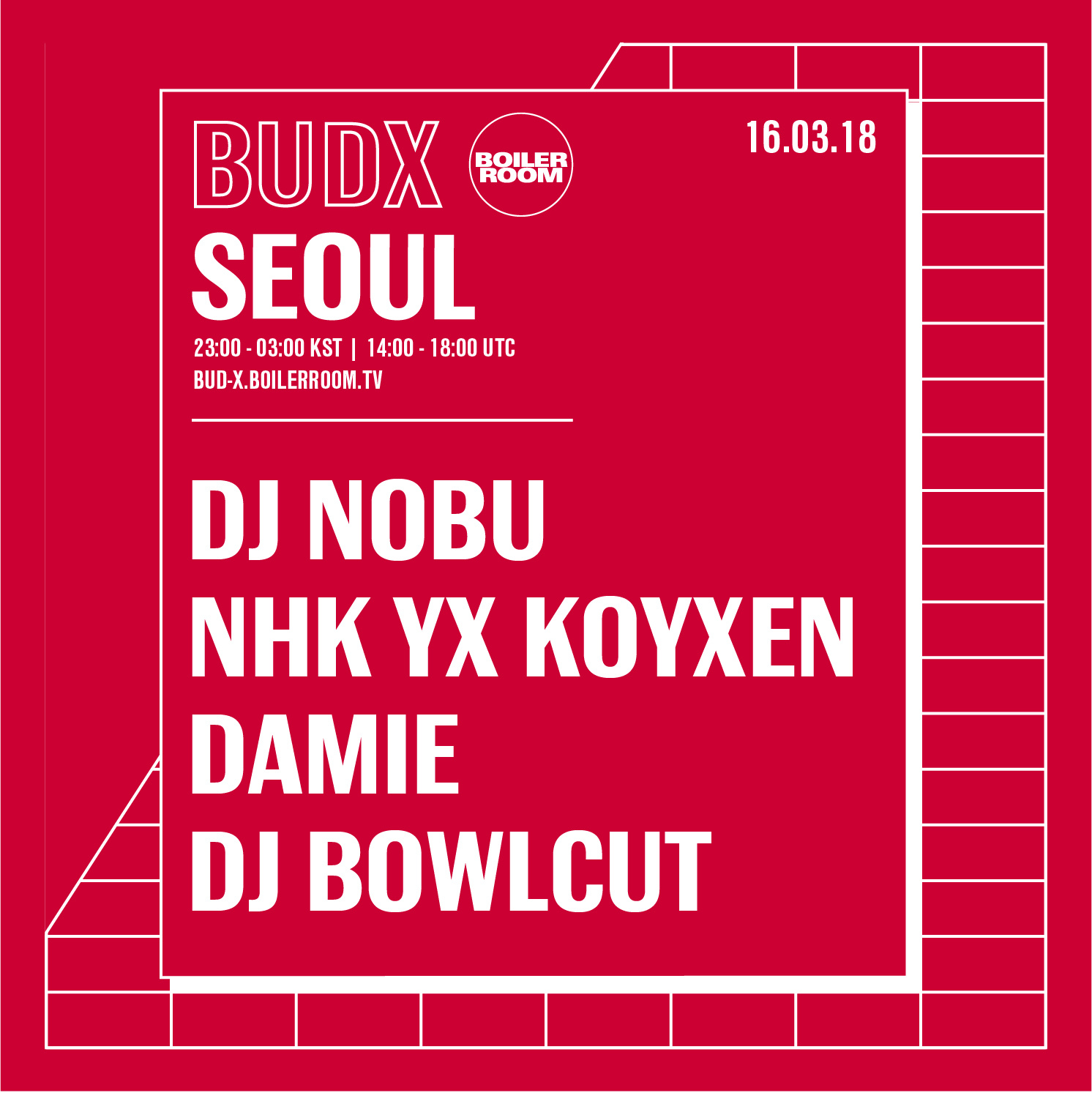 Flyer for event BUDx Seoul: Friday.