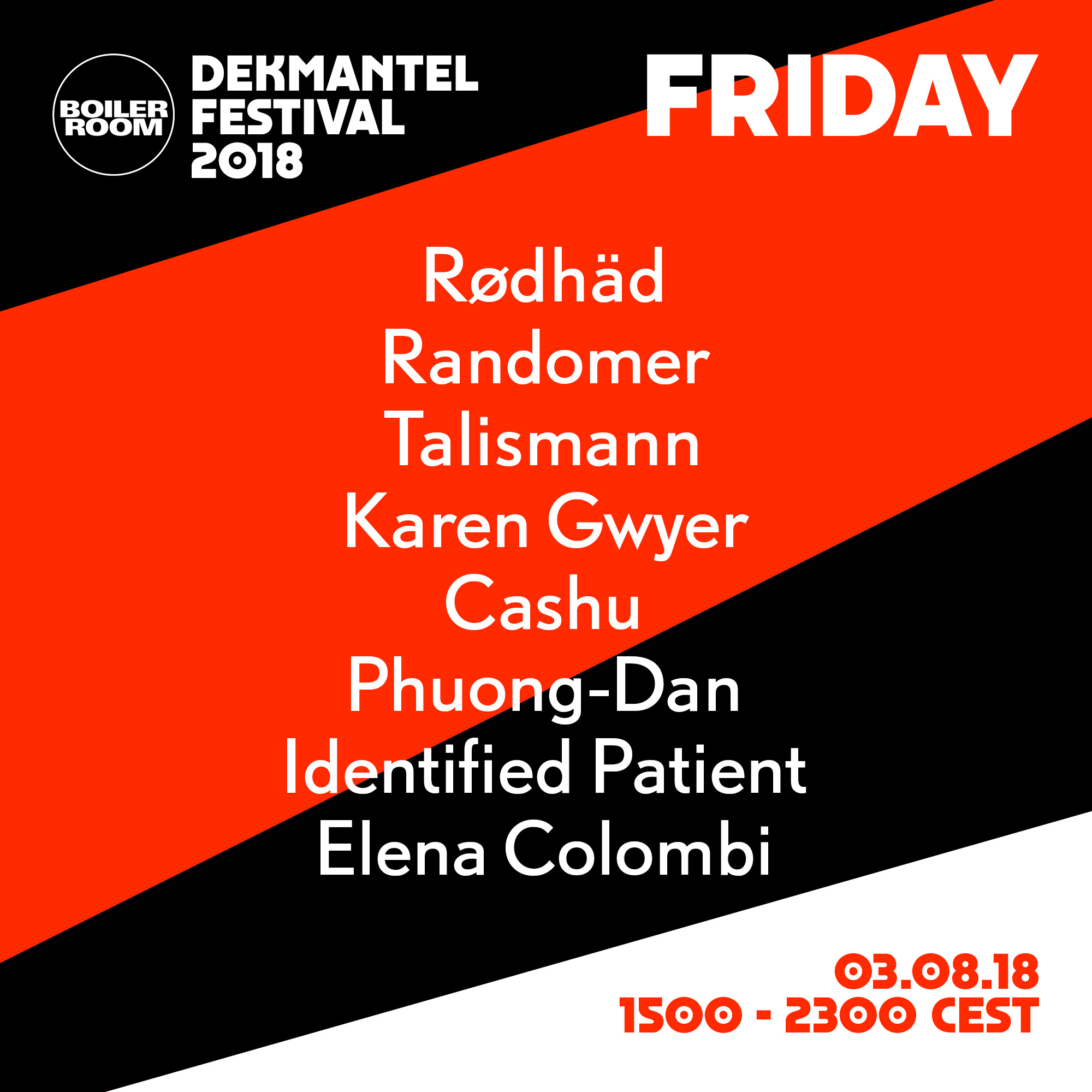 Flyer for event Dekmantel 2018 Friday.