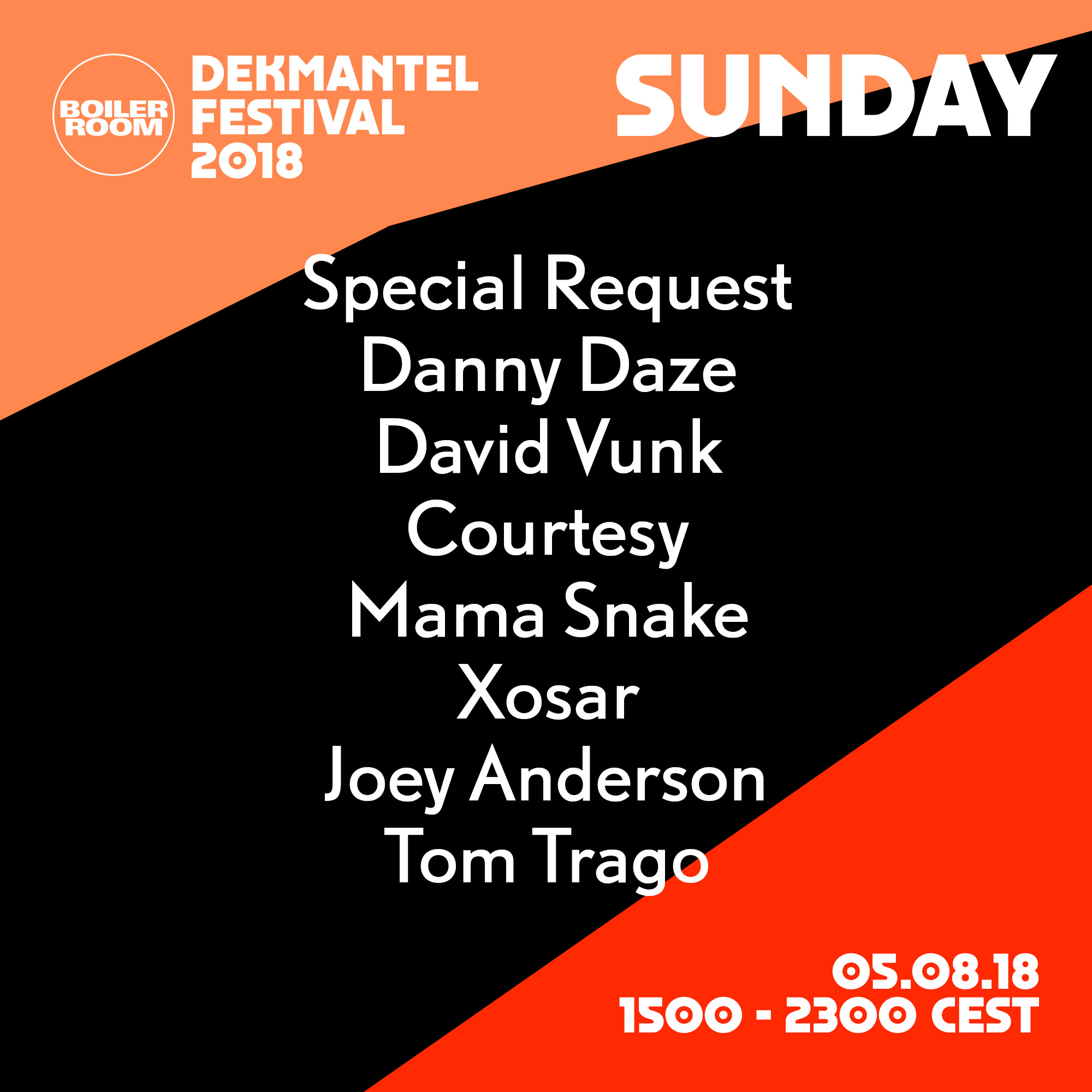 Flyer for event Dekmantel 2018 Sunday.