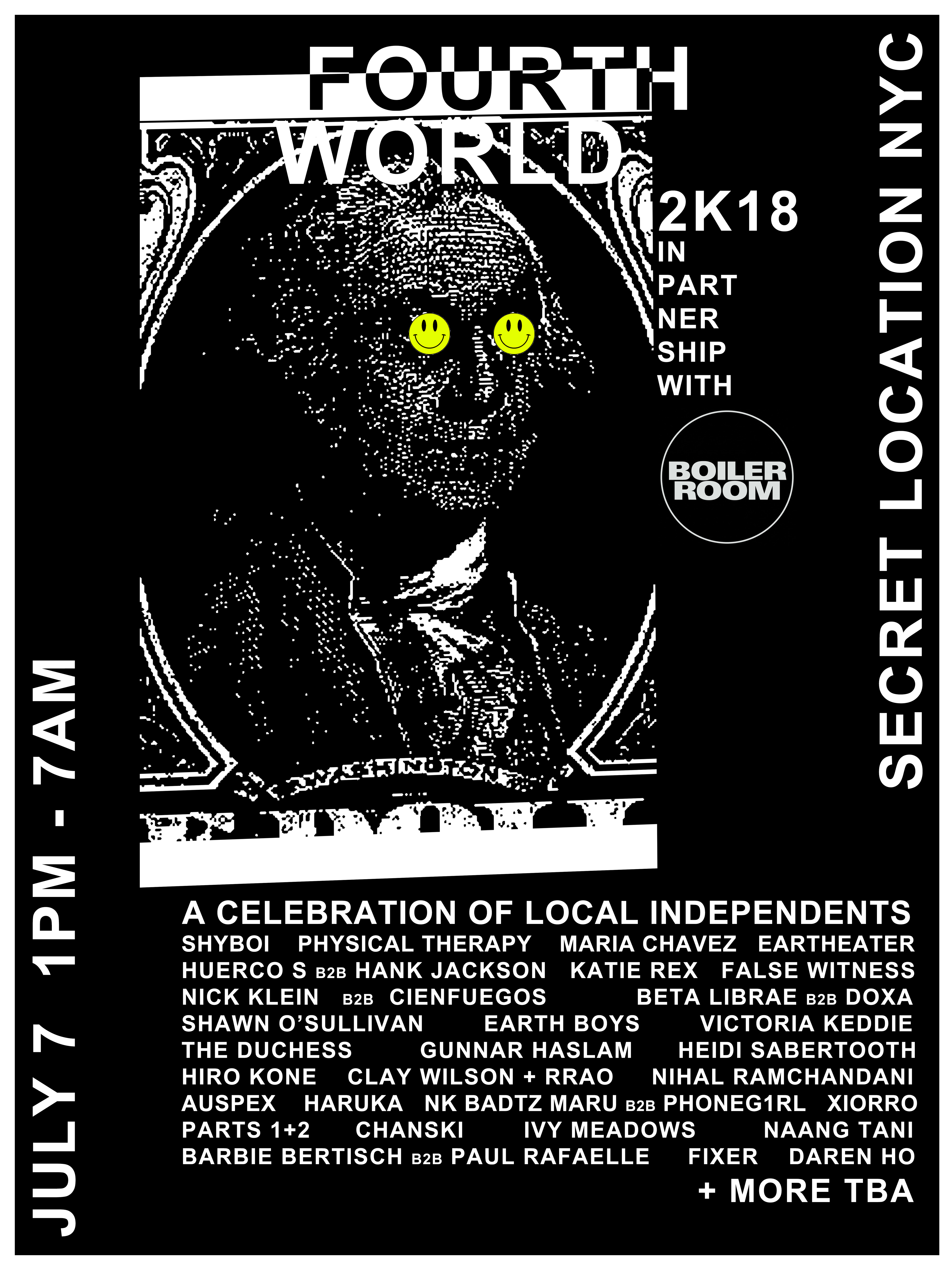 Flyer for event Fourth World 2K18.