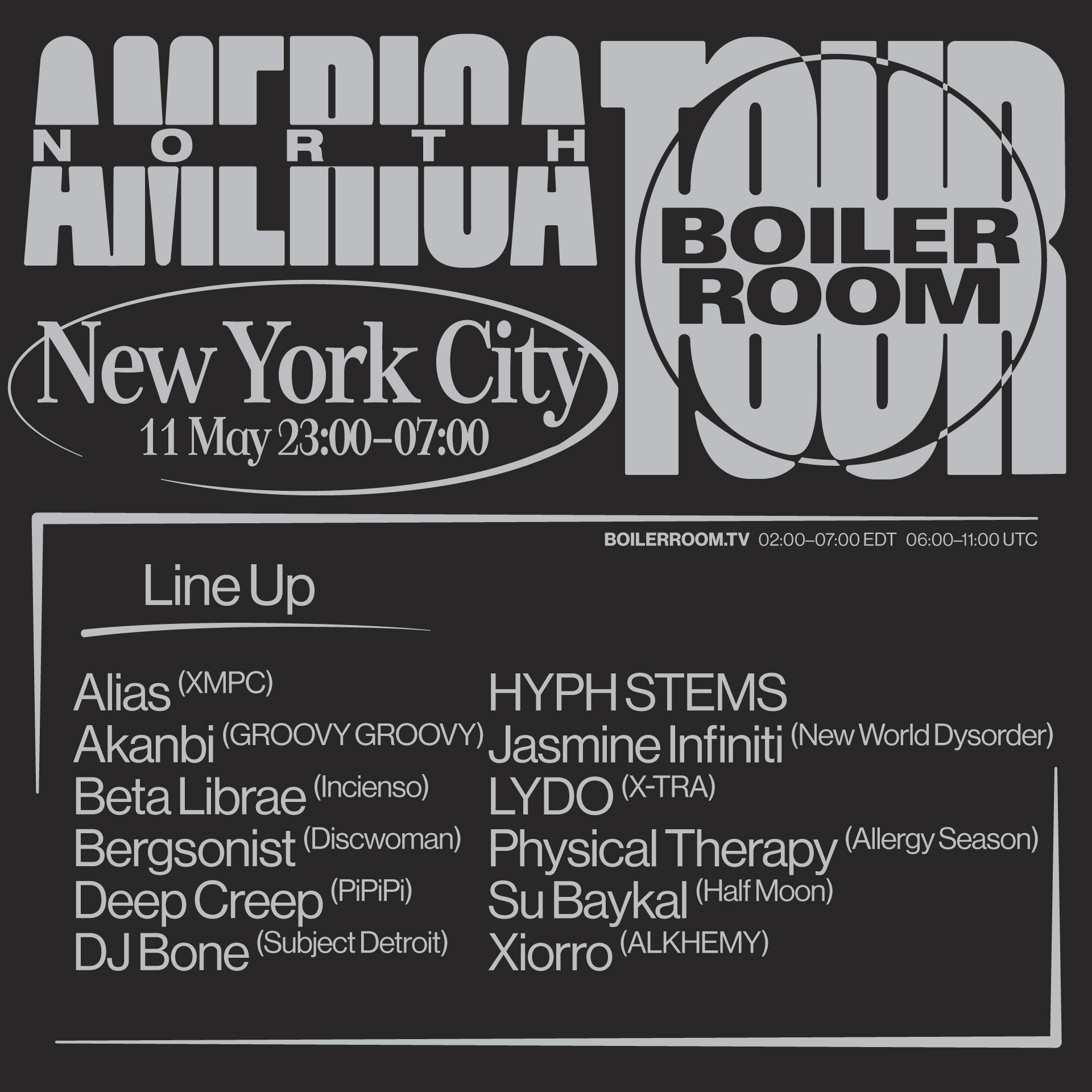Flyer for event Boiler Room NYC: Warehouse Party.