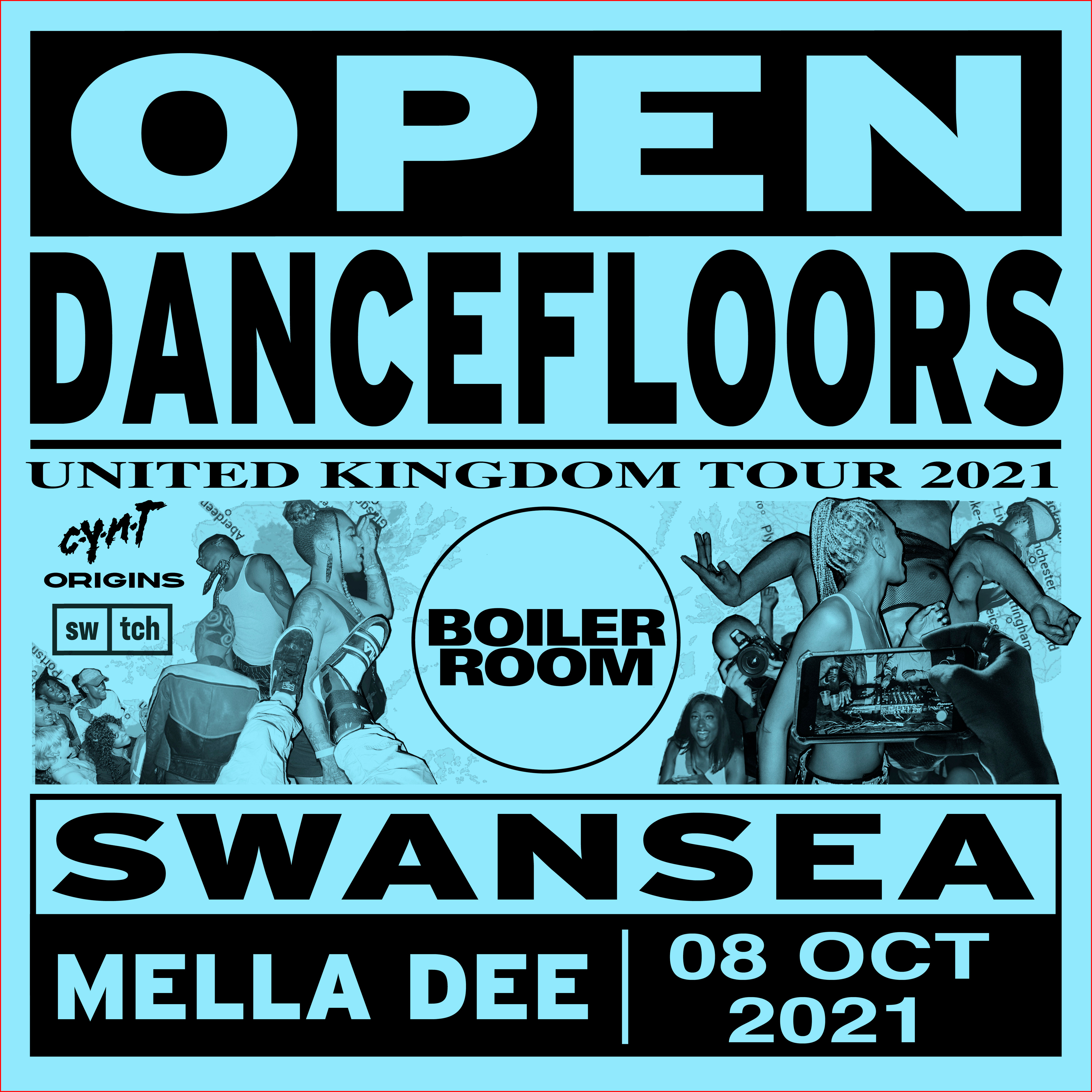Flyer for event Open Dancefloors | Swansea.