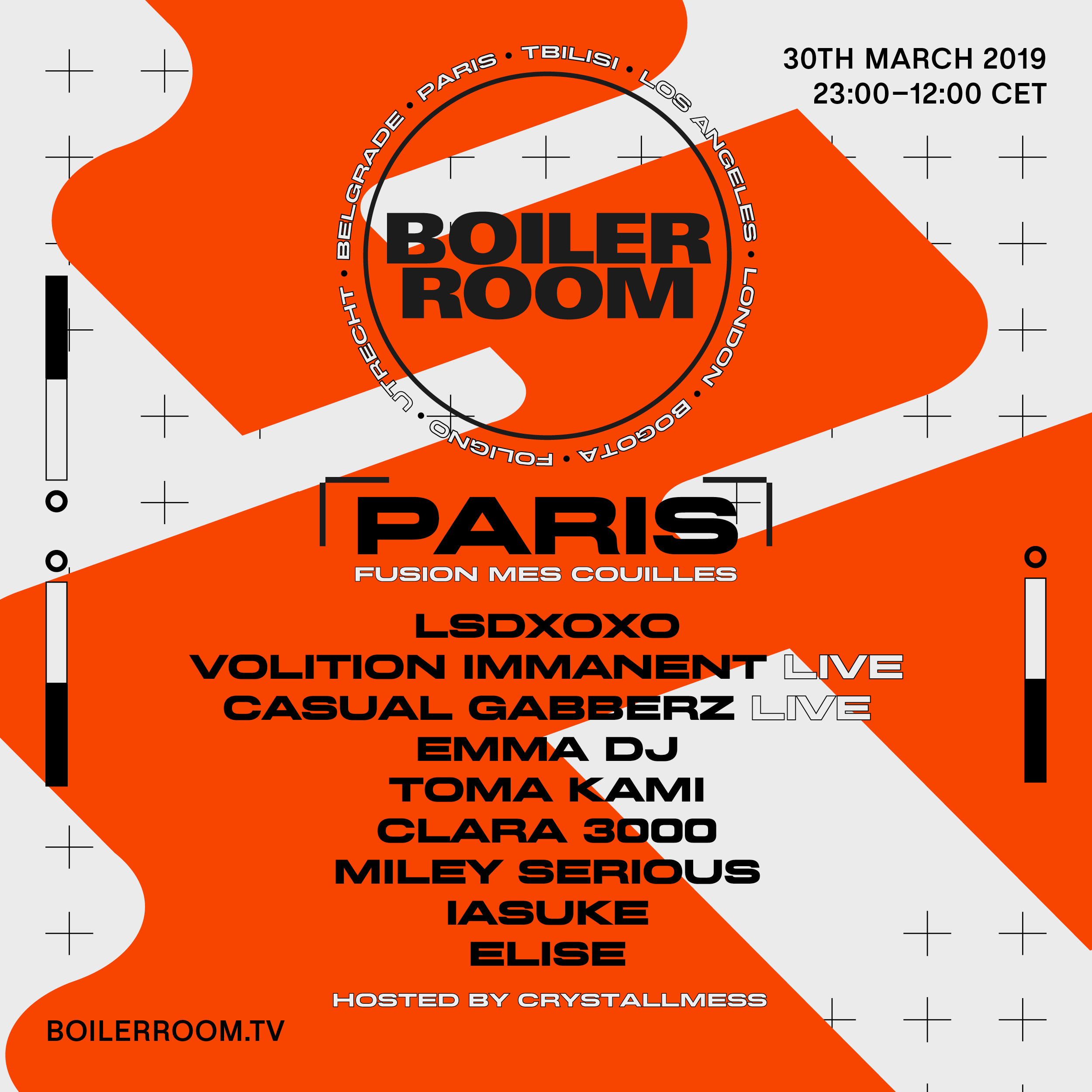 Flyer for event Boiler Room Paris: Fusion mes Couilles.