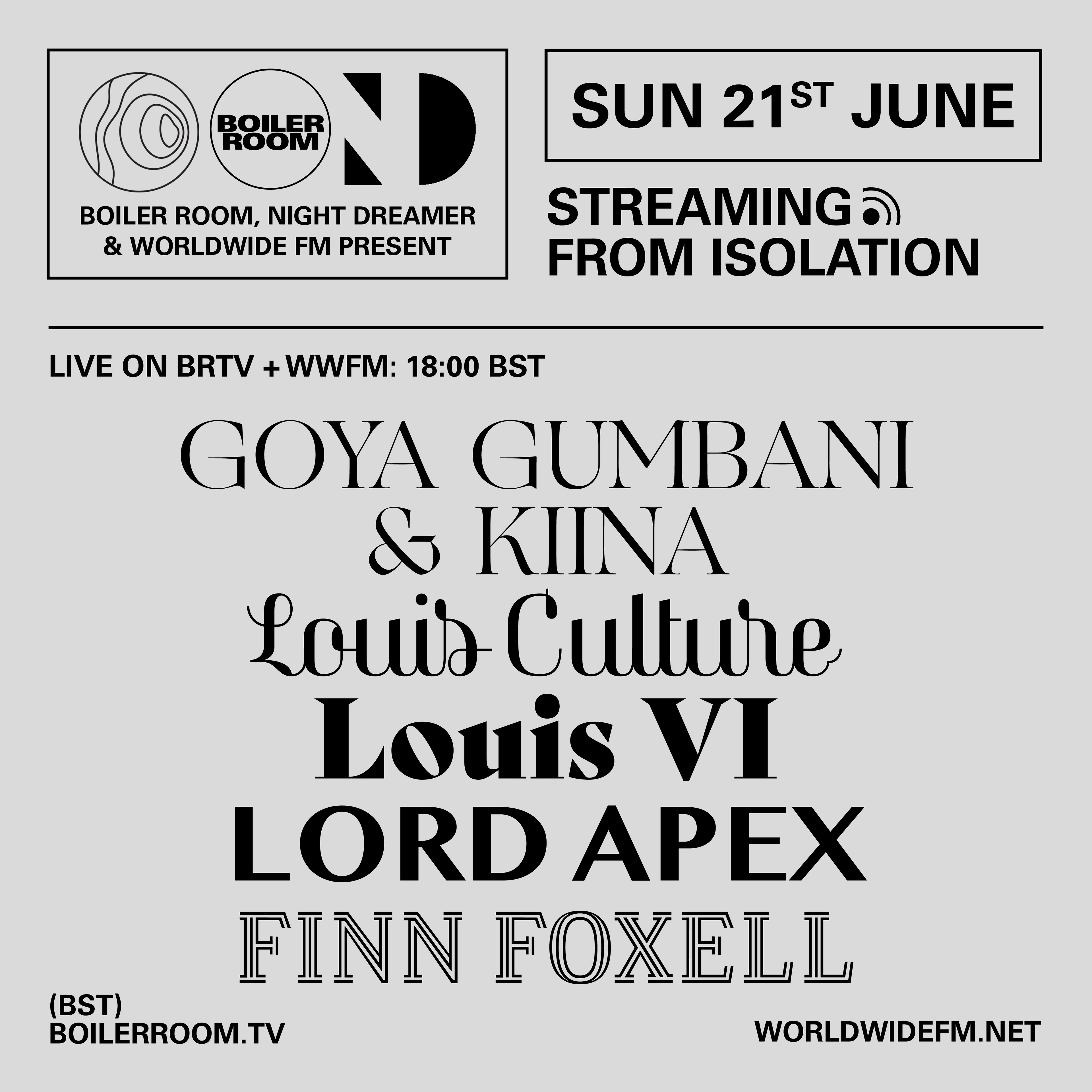 Flyer for event Streaming From Isolation with Night Dreamer & Worldwide FM - #15.