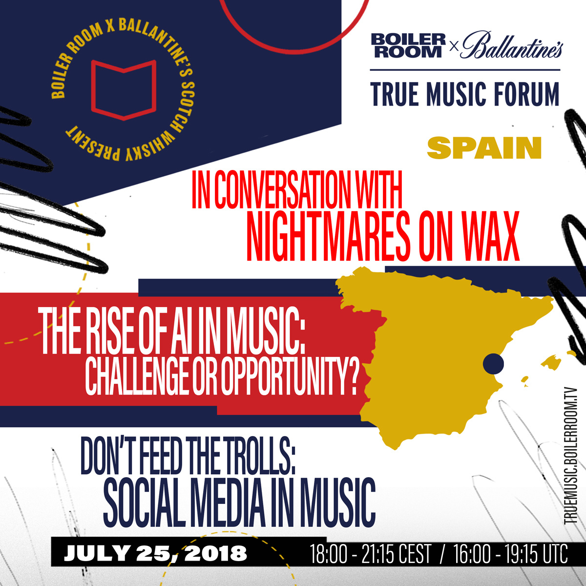 Flyer for event True Music Hybrid Sounds: Spain Forum.