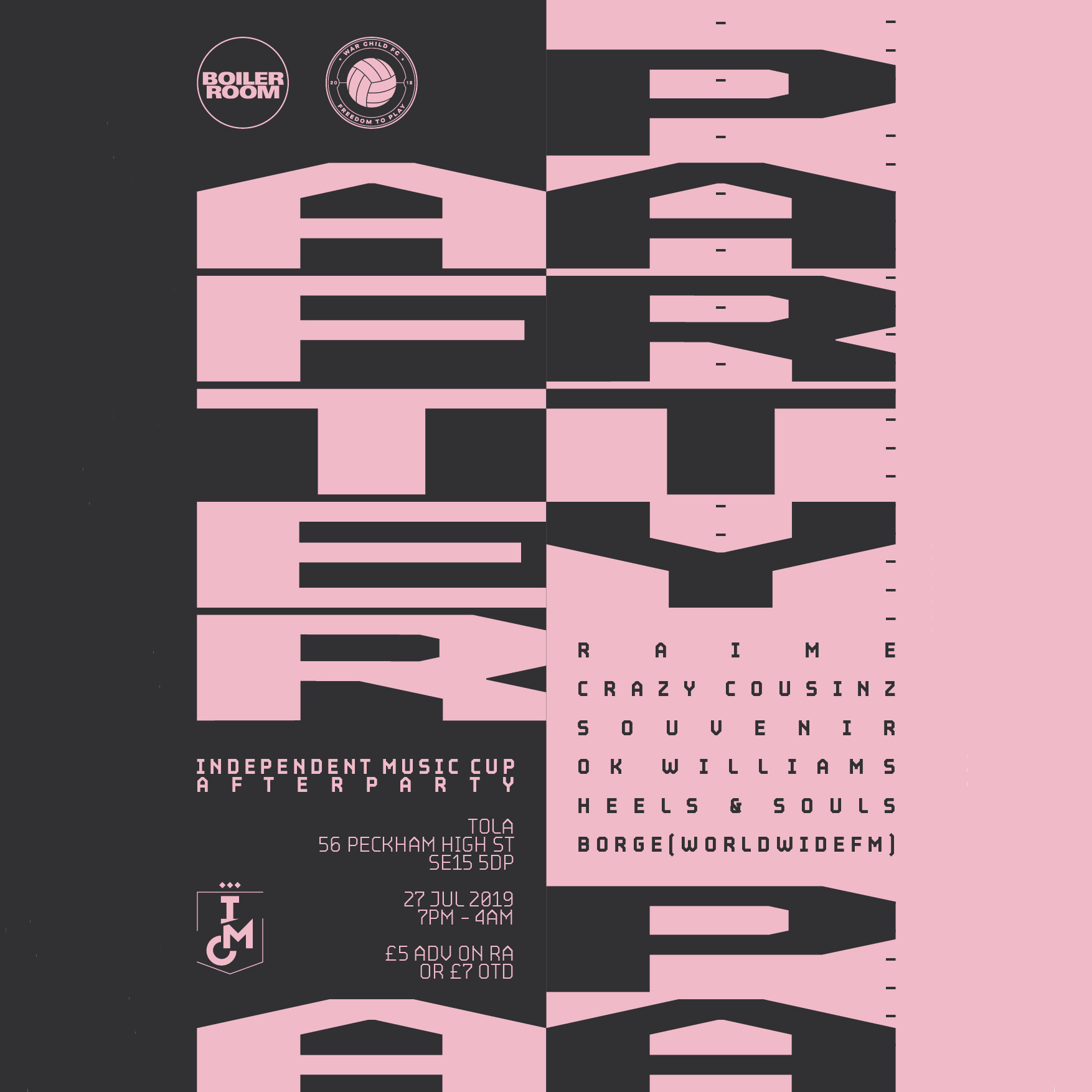 Flyer for event Independent Music Cup Afterparty.