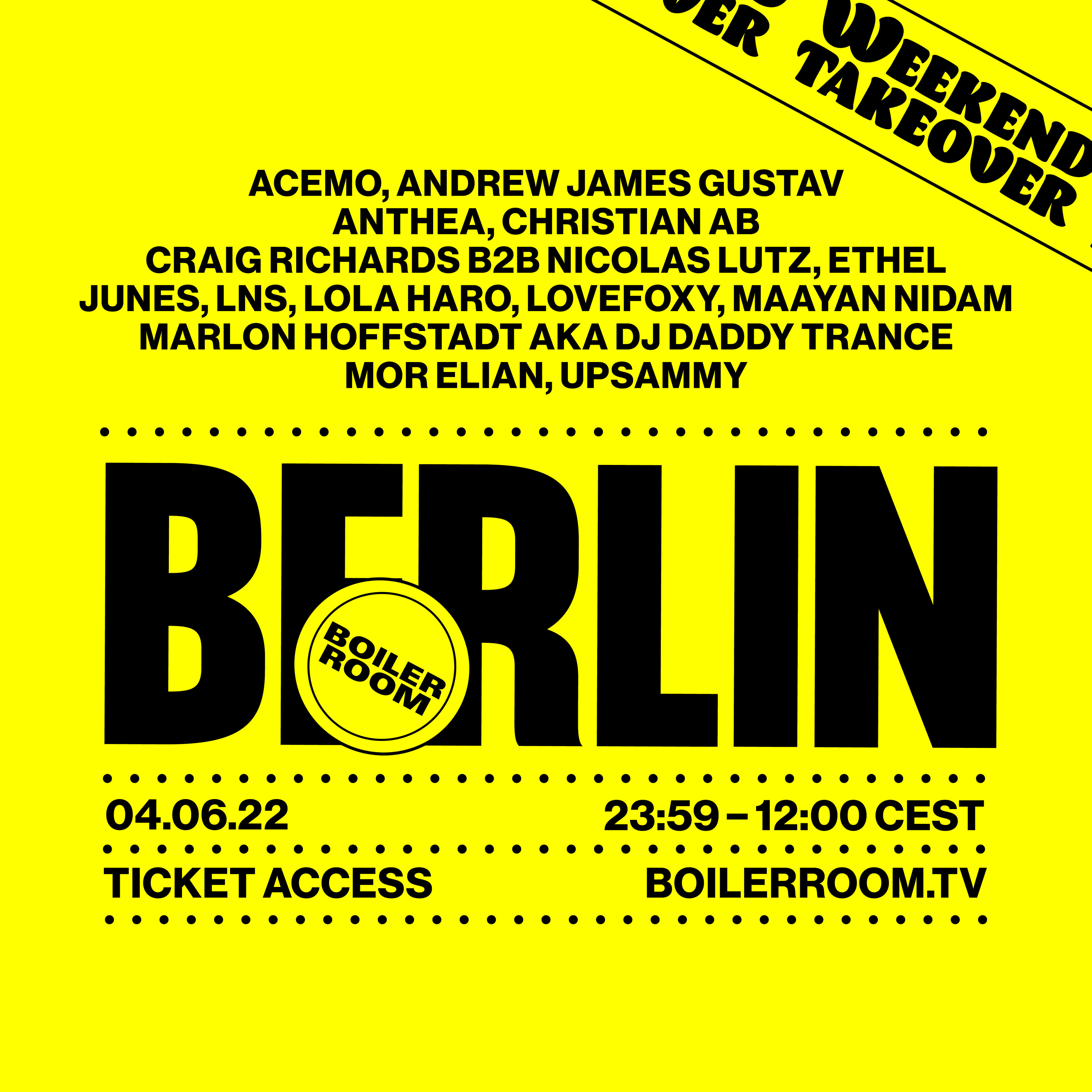 Flyer for event Boiler Room: Berlin - Saturday.
