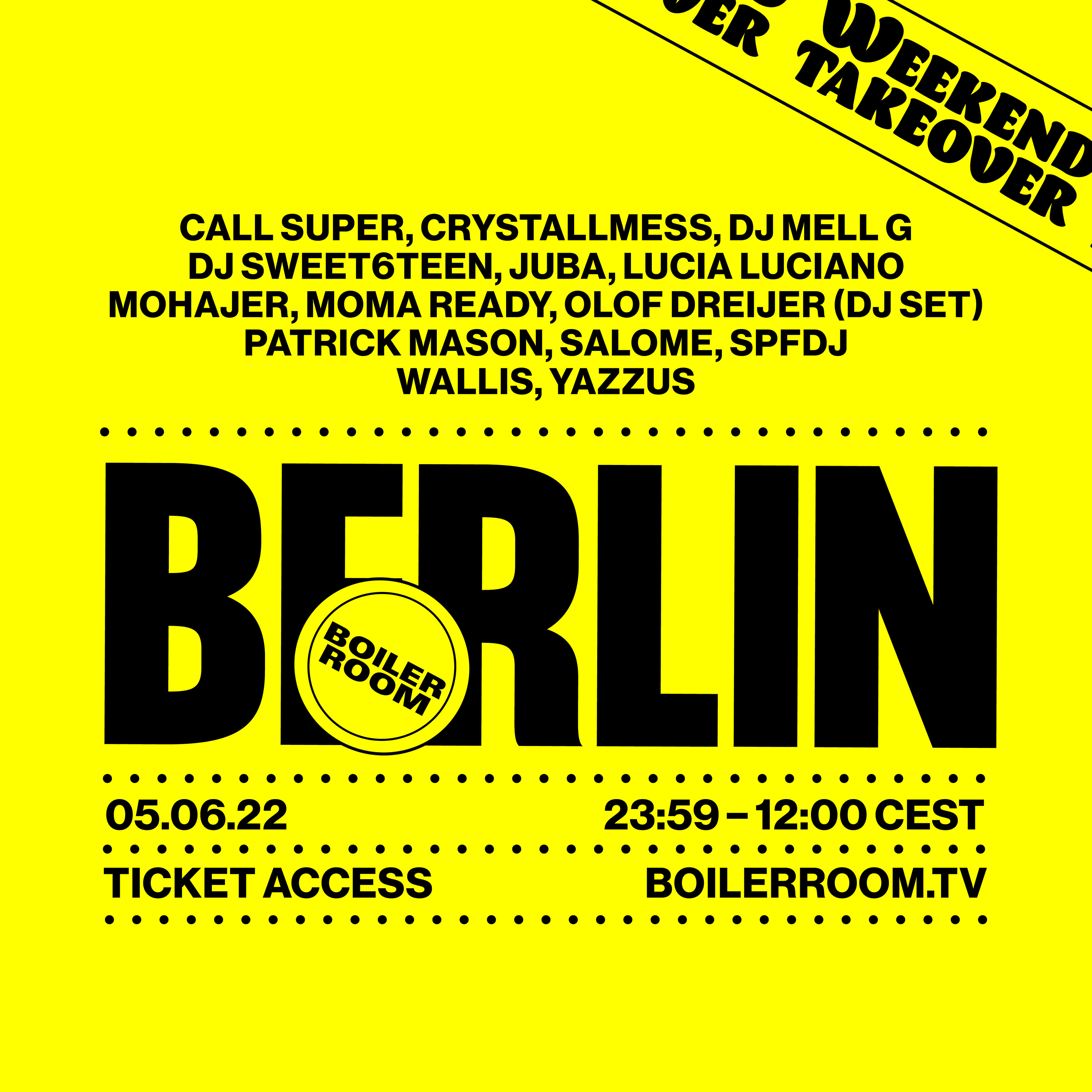 Flyer for event Boiler Room: Berlin - Bank Holiday Sunday.