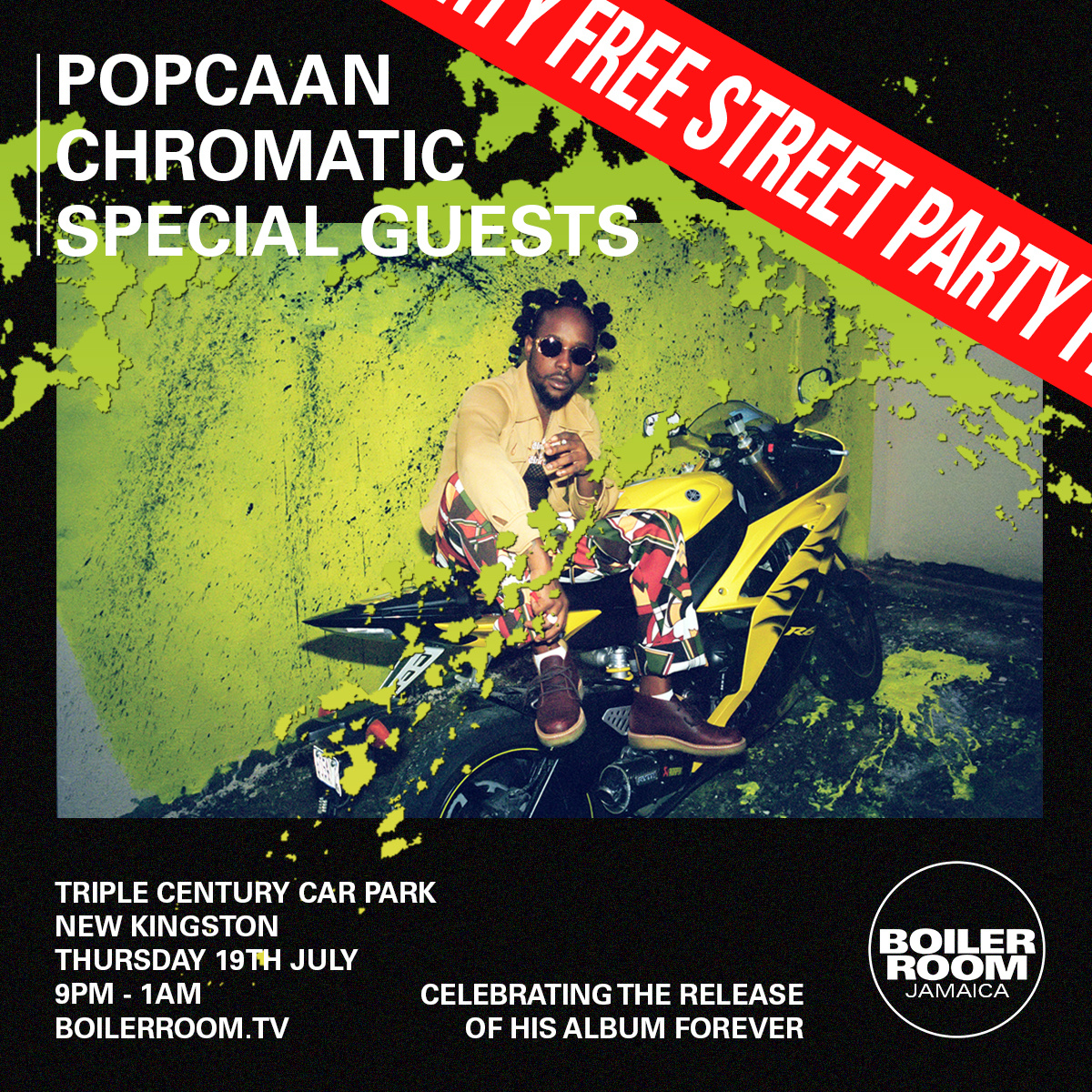 Flyer for event Popcaan and Friends.