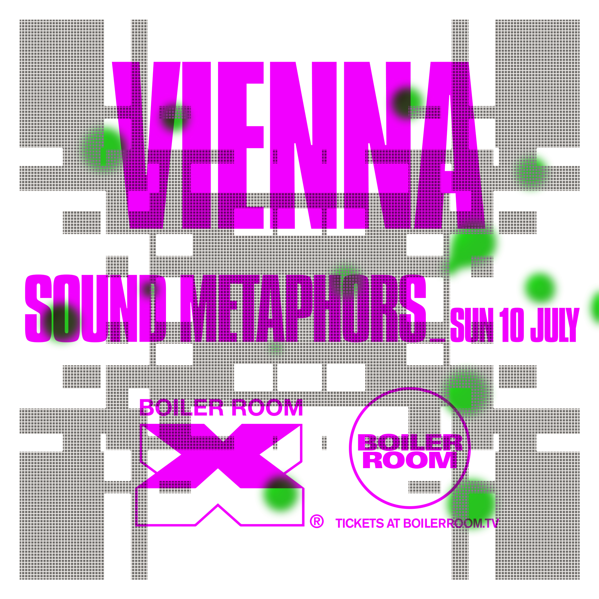Flyer for event Boiler Room x Sound Metaphors: Vienna.