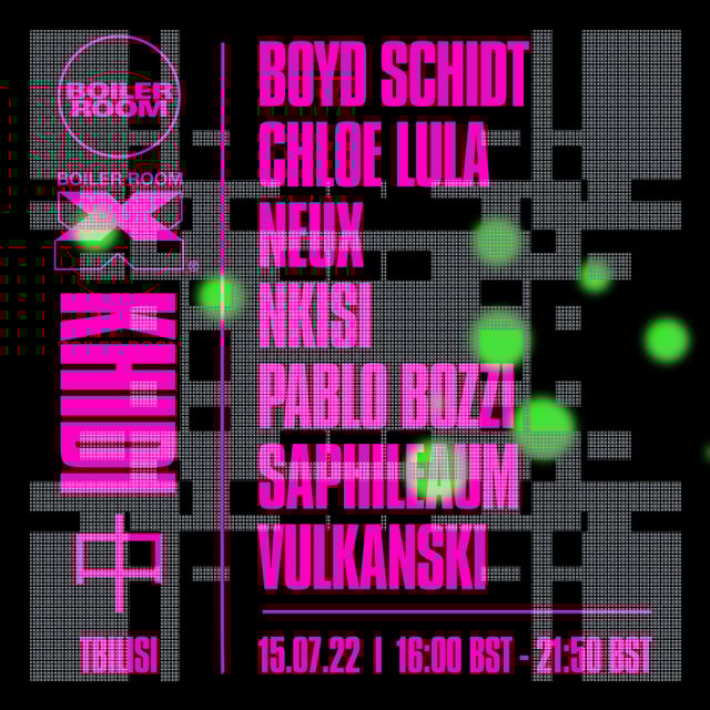 Flyer for event Boiler Room X Khidi: Tbilisi.