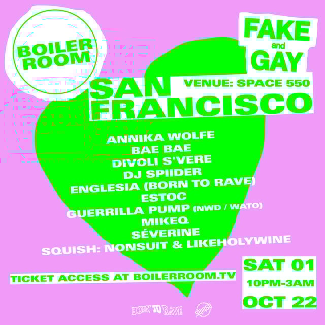 Flyer for event Boiler Room: San Francisco | Week 1.
