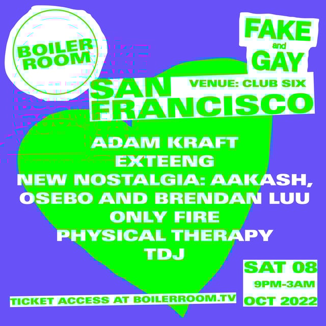 Flyer for event Boiler Room: San Francisco | Week 2.