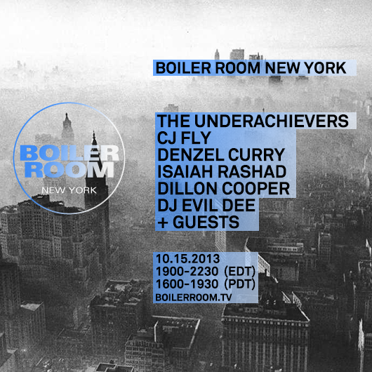 Flyer for event The Underachievers, CJ Fly, Denzel Curry + more.