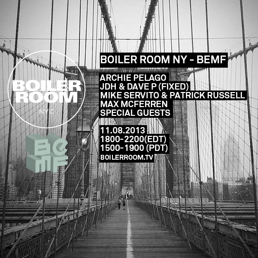 Flyer for event Boiler Room NY - BEMF.