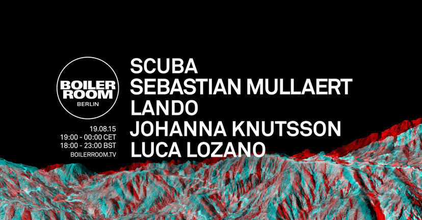 Flyer for event Berlin: Scuba, Sebastian Mullaert, Lando, Johanna Knutsson, Luca Lozano.