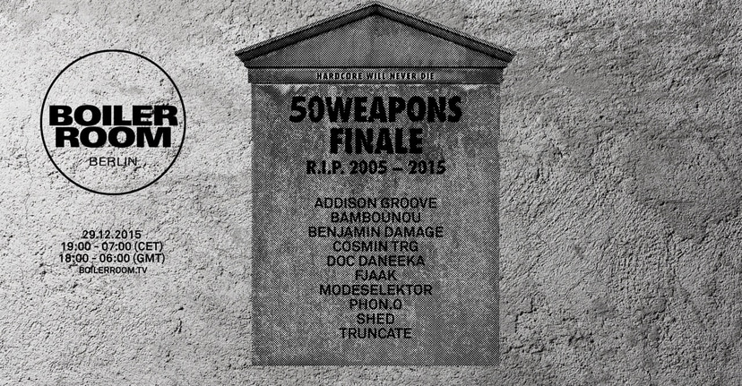 Flyer for event Berlin: R.I.P. 50WEAPONS.