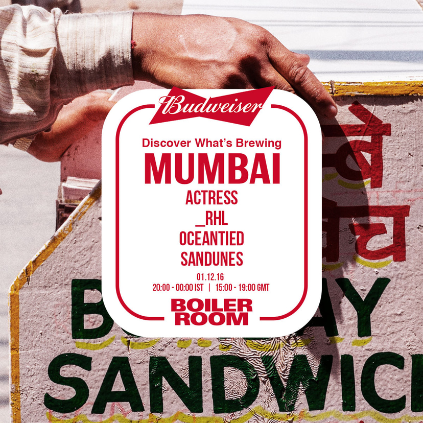 Flyer for event Budweiser x Boiler Room - What's Brewing... in Mumbai.