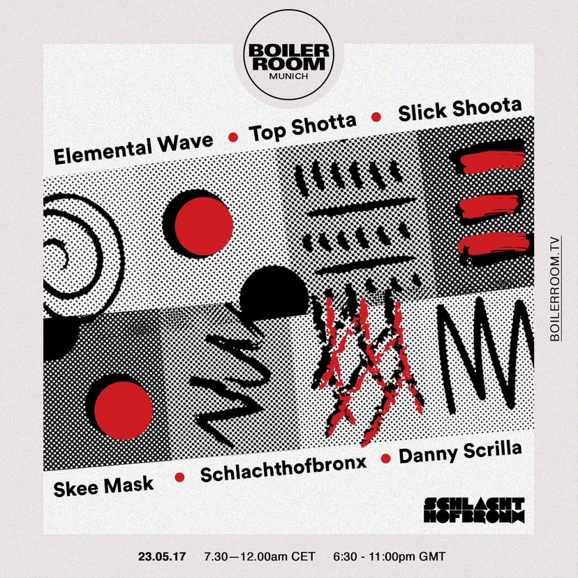 Flyer for event Boiler Room Munich: Schlachthofbronx & Friends.