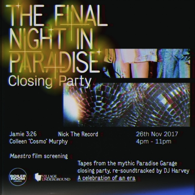 Flyer for event ‘The Final Night in Paradise’ - Closing Party.