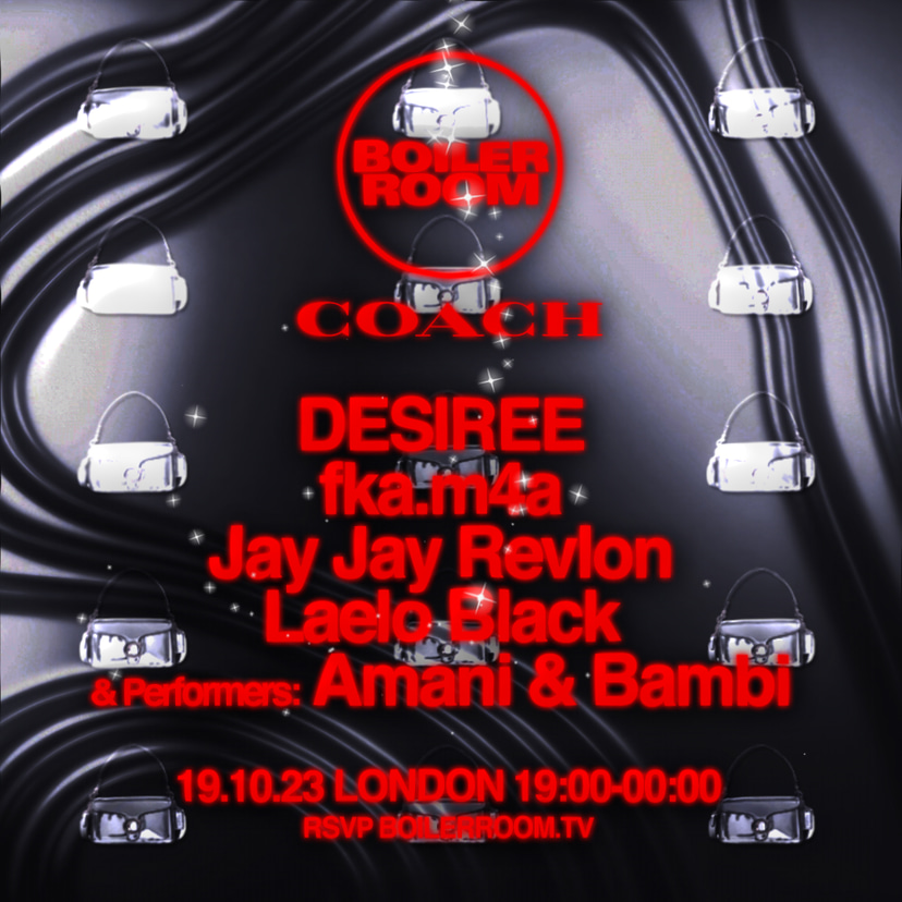 Flyer for event Boiler Room x Coach: London.