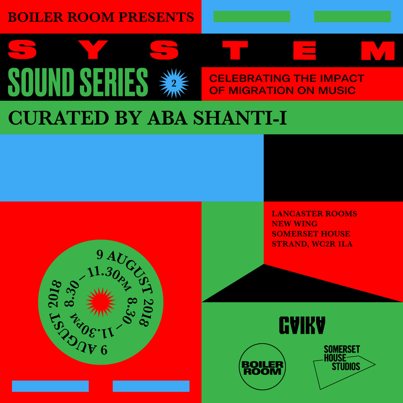 Flyer for event SYSTEM SOUND SERIES ABA SHANTI-I.