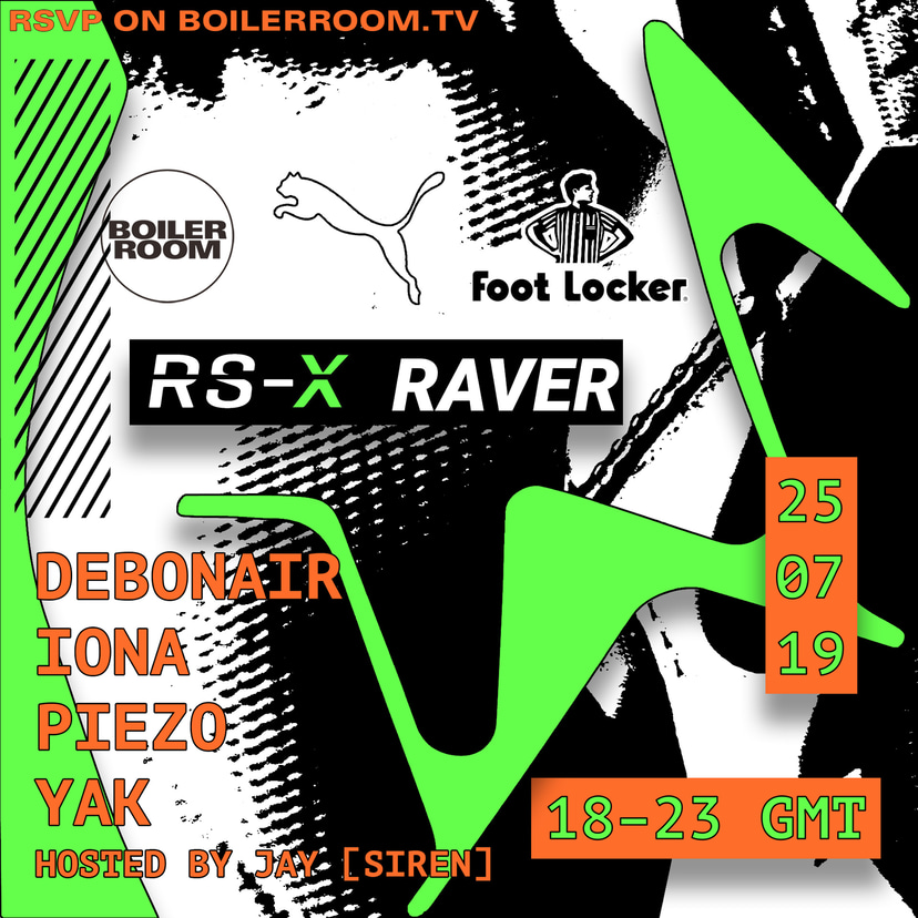 Flyer for event Boiler Room x Puma: RS-X Raver.