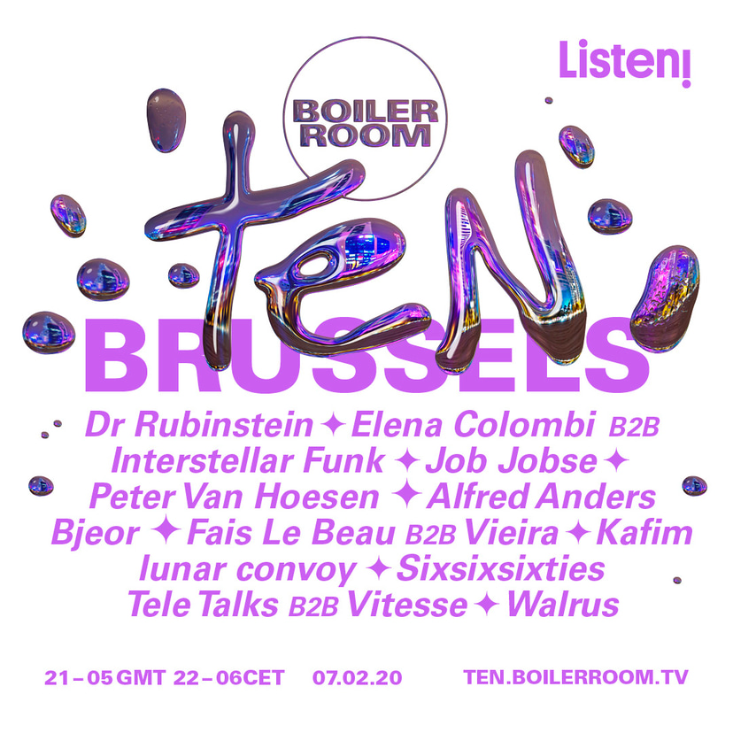 Flyer for event Boiler Room TEN: Brussels with Listen!.