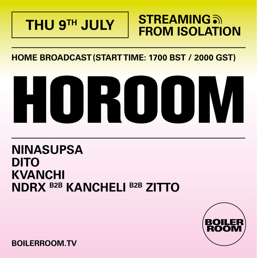 Flyer for event Streaming From Isolation with Horoom.