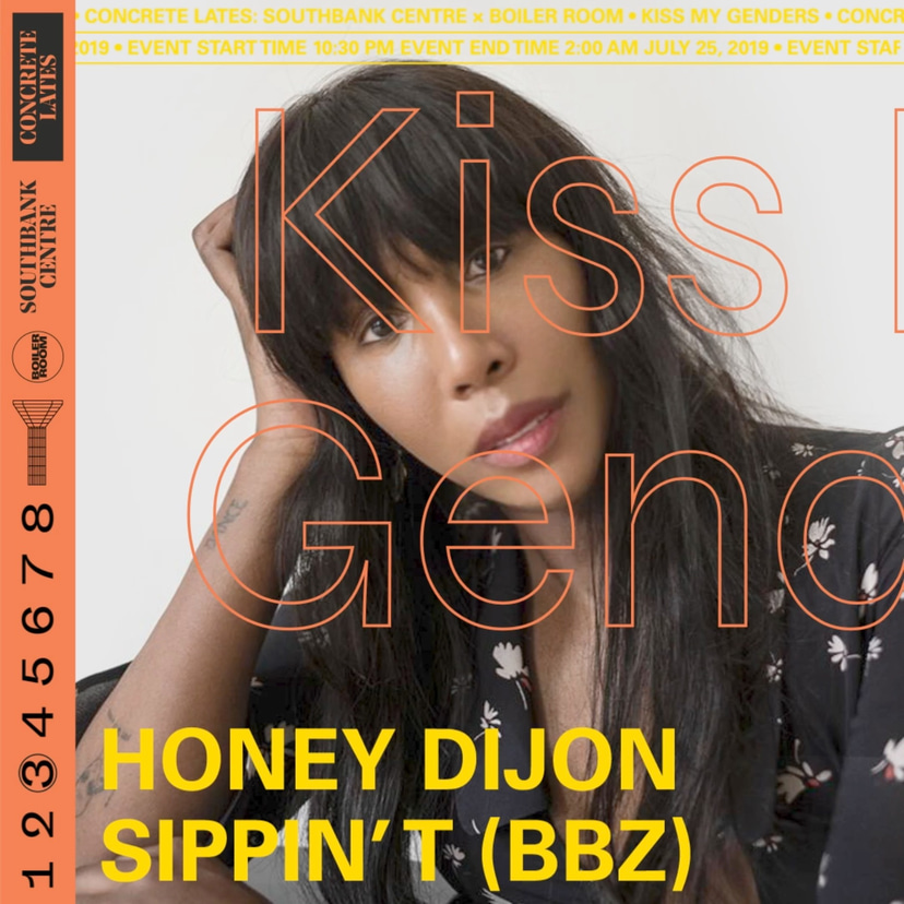 Flyer for event Concrete Lates 003: Honey Dijon.