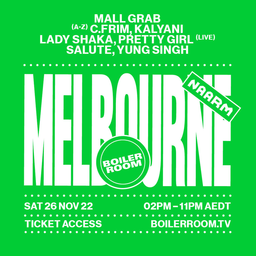Flyer for event Boiler Room: Melbourne.