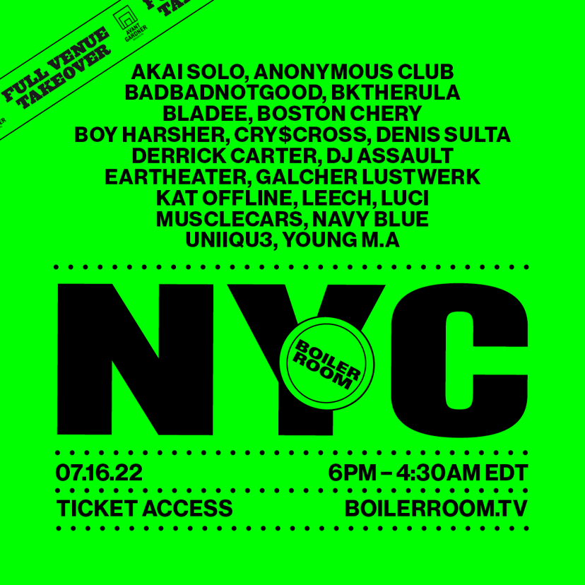 Flyer for event Boiler Room: New York City.