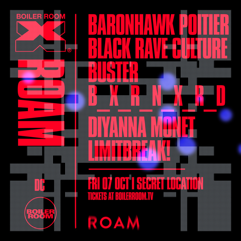 Flyer for event Boiler Room X ROAM: DC.