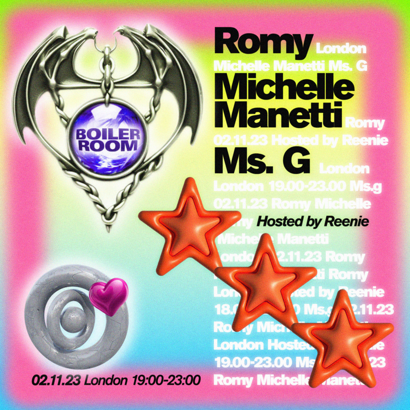 Flyer for event London | Romy, Michelle Manetti, Ms.G.