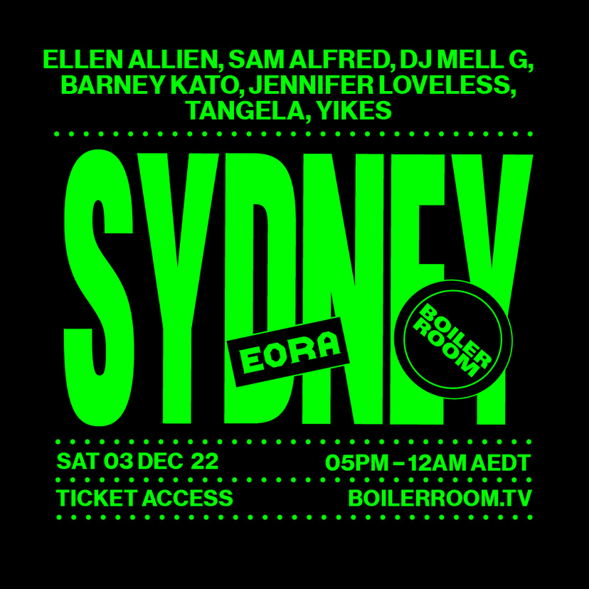 Flyer for event Boiler Room: Sydney.