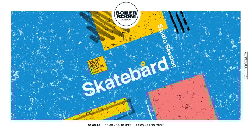 Flyer for event Skatebård 'Studio Session'.