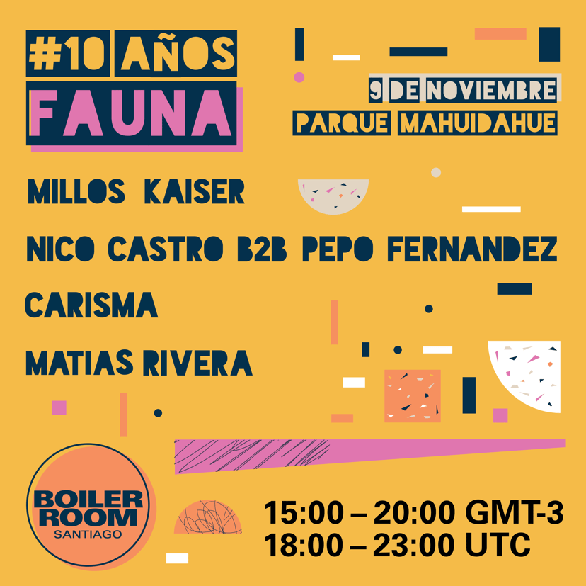 Flyer for event 10 Años Fauna.